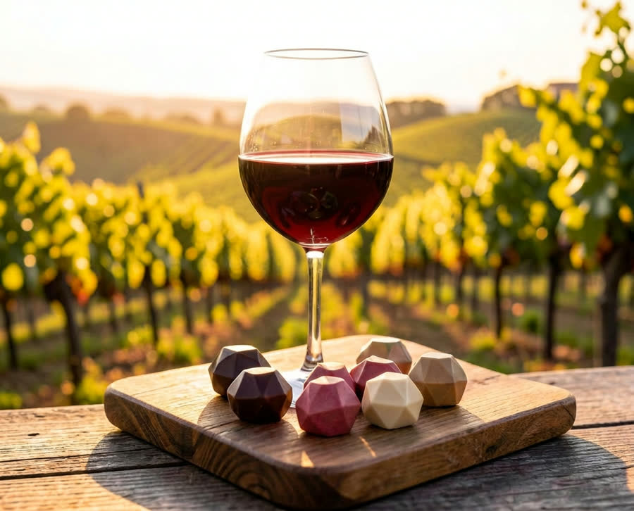 Wine paired with Mixed Monk chocolates